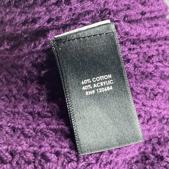 Torrid 2 2X Purple V-Neck Cotton Blend Shaker‎ Stitch Knit Pullover Sweater Plus - Picture 4 of 4